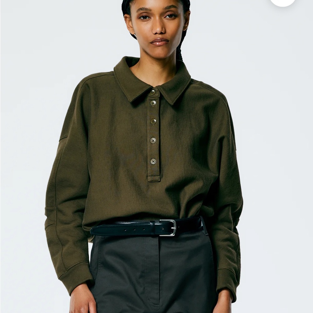 Tibi Cocoon Sweatshirt- Wood Medium